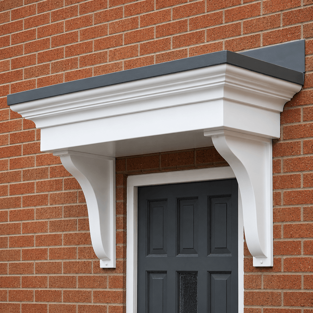 The Bolton Flat Smooth Over Door Canopy With Detailed Fascia No Brackets Image